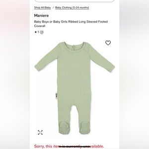NWT maniere green ribbed footie